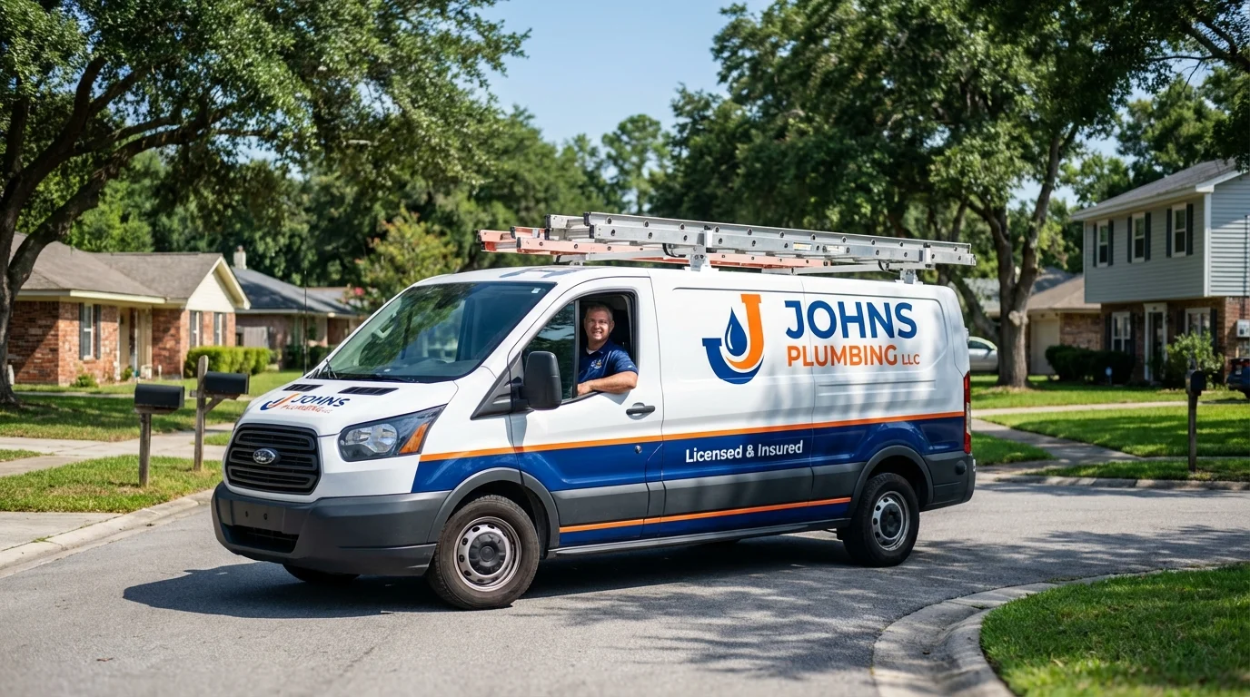 Johns Plumbing LLC service van in Sturgeon Bay, WI
