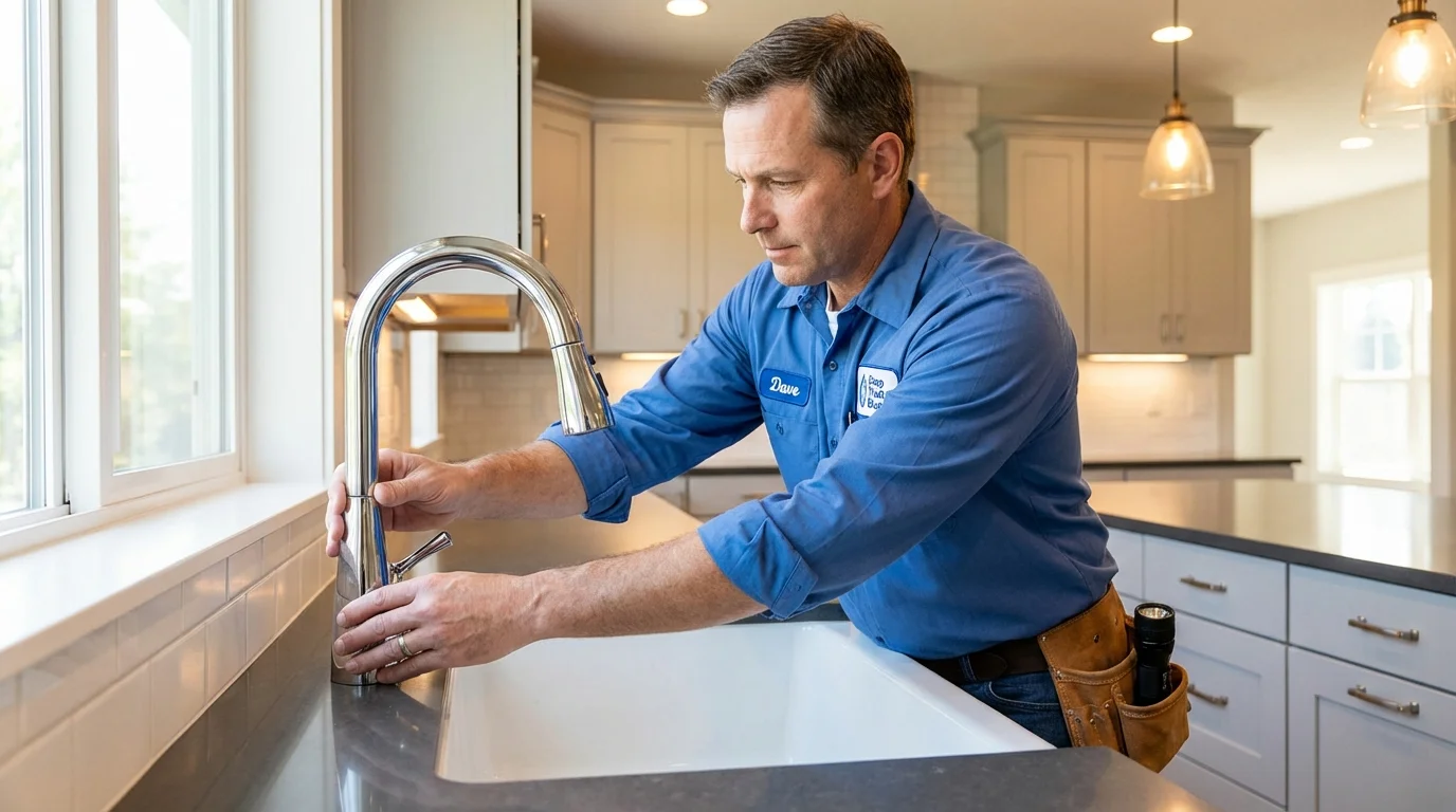 Kitchen faucet installation by Johns Plumbing LLC in Sturgeon Bay