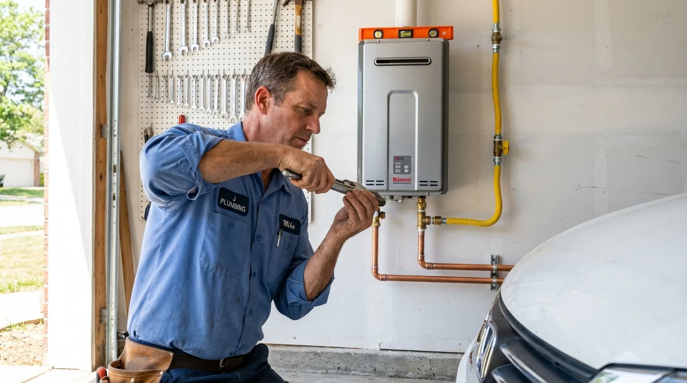 Tankless water heater installation by a Johns Plumbing LLC plumber in Sturgeon Bay